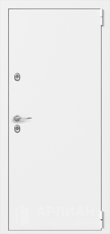 Фото «Усиленная входная дверь "Беленый дуб" внутри с зеркалом и двойным контуром уплотнения в белом матовом цвете №10»